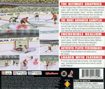 NHL FaceOff 98 (US) box cover back